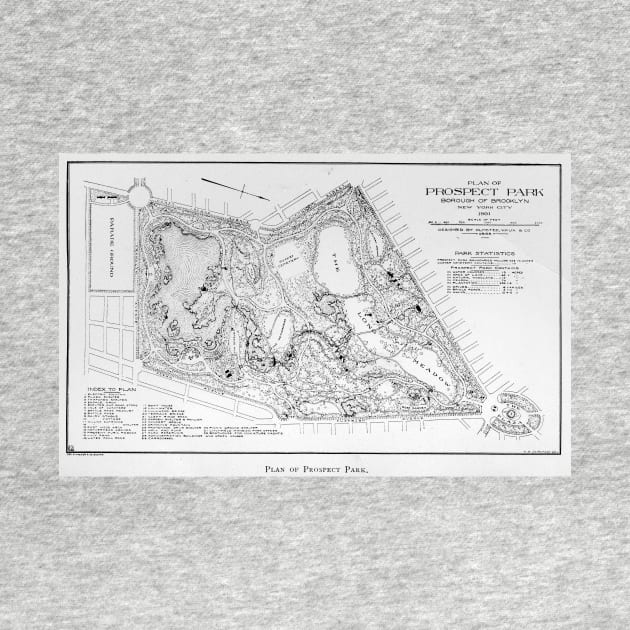 Vintage Map of Prospect Park (1901) by Bravuramedia